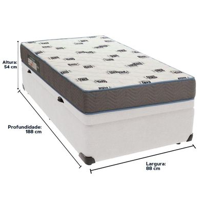 Cama Box Baú Branco E Colchão Light Espuma D33 Solteiro Ortobom