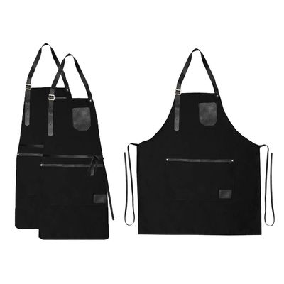 Avental Preto Couro Chef de Cozinha Barista Barbearia 10un