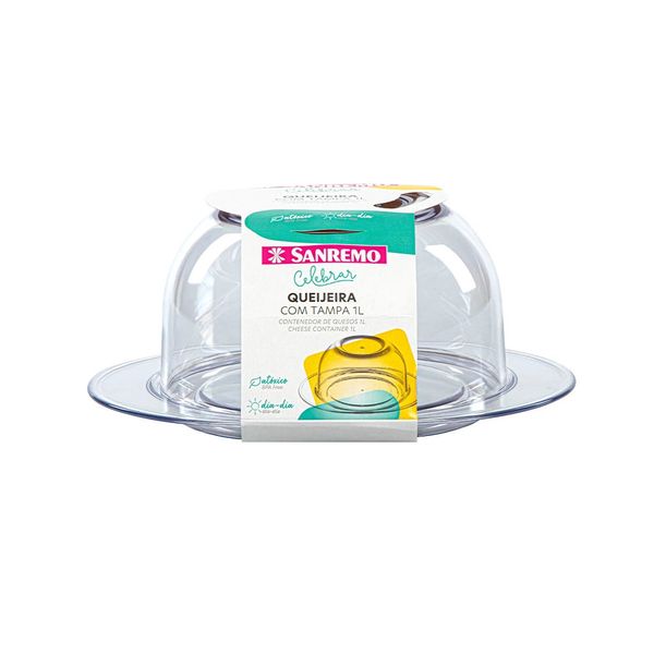 Queijeira em Acrílico Sanremo Celebrar Transparente 18cm