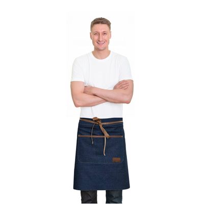 Avental de Cintura Jeans Couro Chapeu de Cozinheiro Restaurante