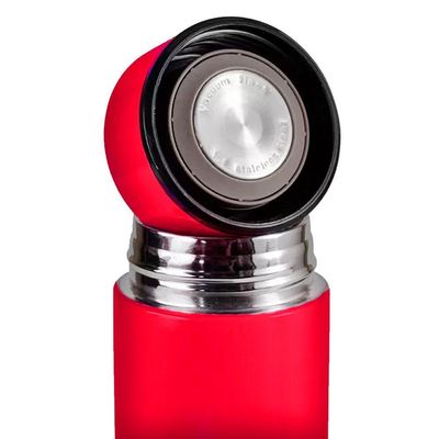 Garrafa Térmica De Inox Portátil 500ml Quente Frio Tampa Borracha Vedação água Café Chá Vermelho