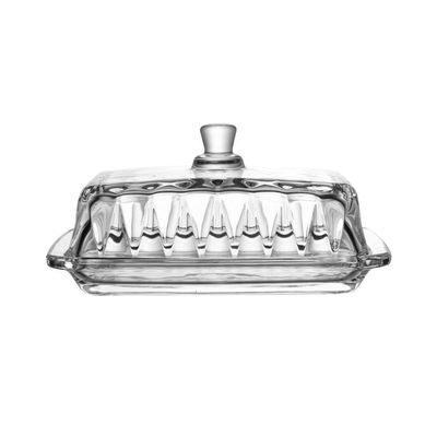Manteigueira De Cristal De Chumbo Com Tampa Radial