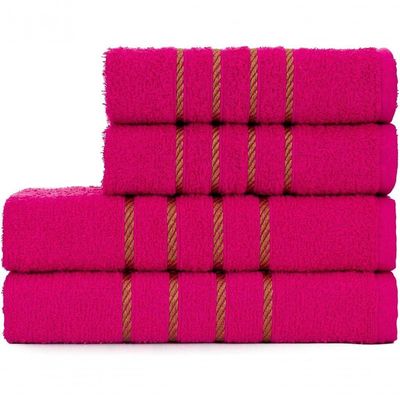 Jogo De Toalha Banho + Rosto Montreal 100% Algodão Alta Absorção - Rosa Pink