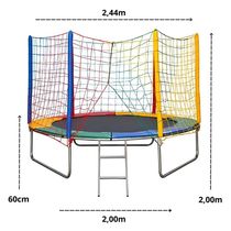 Kit Cama Elástica Pula Pula 2,44m Grande + Piscina De Bolinhas 1,00m Infantil Playground