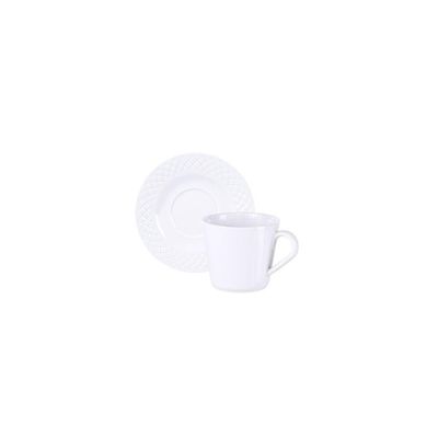Conjunto Xícara E Pires De Chá Tramontina Ingrid Em Porcelana Decorada 185 Ml 2 Peças