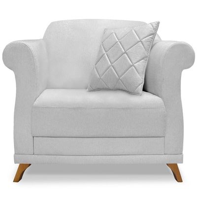 Kit 2 Poltronas Decorativas Retro Polo Linho Grigio Ezz Grigio