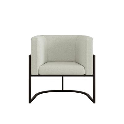 Kit 06 Poltronas Lua Sala Decorativa Base Ferro Black Bouclê Bege