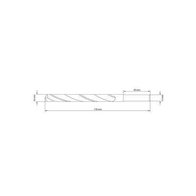 Broca Para Aço 16x178 Mm Tramontina Em Aço Rapido Hss Din 338