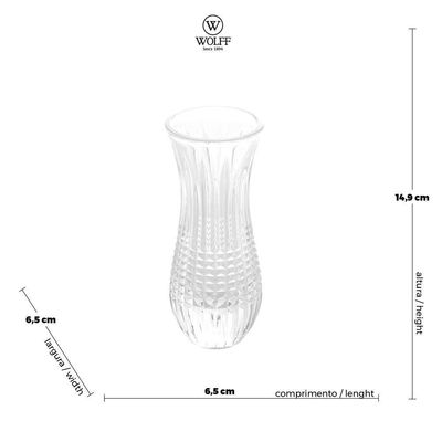 Vaso Cristal Queen Wolff Transparente