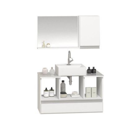 Conjunto Gabinete Venus 80cm Branco Inteiro