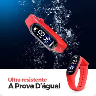 Relogio Infantil Digital Prova Dagua Homemaranha + Caixa Esportivo Adolescente Qualidade Premium