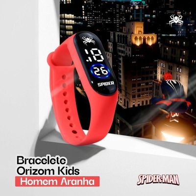 Relogio Infantil Digital Prova Dagua Homemaranha + Caixa Esportivo Adolescente Qualidade Premium