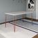 Mesa De Jantar Elen 140x80cm Tampo Branco Com Base Cobre Marrom