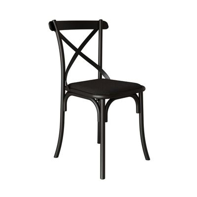 Kit 10 Cadeiras Katrina Assento Corano Preto Aço Preto
