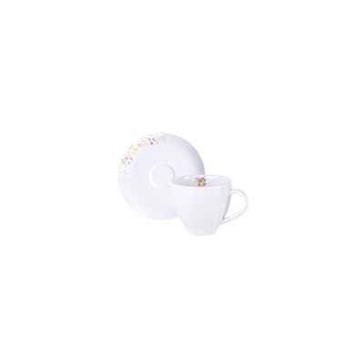 Conjunto Xícara e Pires de Café Tramontina Artemis em Porcelana Decorada 100 ml 2 Peças
