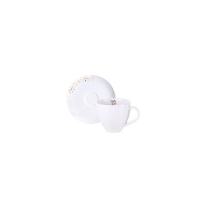 Conjunto Xícara e Pires de Café Tramontina Artemis em Porcelana Decorada 100 ml 2 Peças