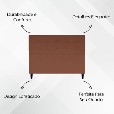 Cabeceira Cama Ivy Para Cama Queen 160 Cm Suede Terracota, Suede