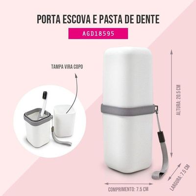 Porta Escova E Pasta De Dente Estampa Lisa Lifestyle Jacki Design Marrom