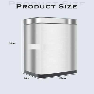 Lixeira 10l Sem Tampa Inox Preta Cesto Luxo Black