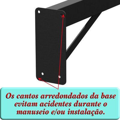 3 Suportes Pia Parafusar Bancada Aparador 30 Cm Preto