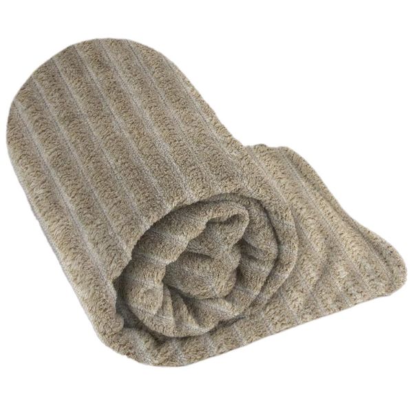 Manta Cobertor Casal Flannel/Sherpa Le Dupla Face Bege