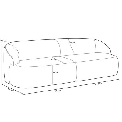 Sofá 3 Lugares Curvo Orgânico com 02 Poltronas Para Sala Living 220cm Barolo L06 Bouclê Off White - Lyam Decor