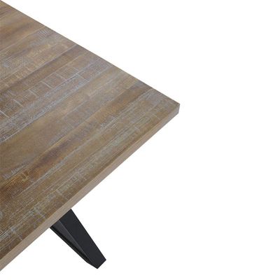 Mesa Sala de Jantar Cozinha Ogleary 190cm Grafite Madeira Maciça Driftwood - Gran Belo