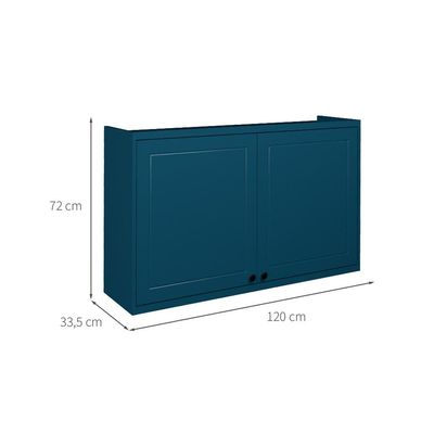 Armário Aéreo Évora 2 PT Azul Órion 120 cm