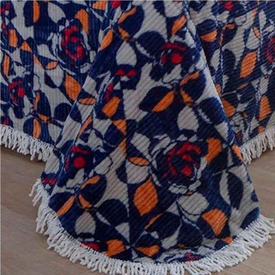 Colcha Chenille Canelada Rafaella 220x240cm Toque Super Macio Azul Jolitex