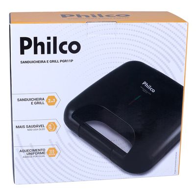Sanduicheira Grill Philco PGR11P 750W Preto 220V