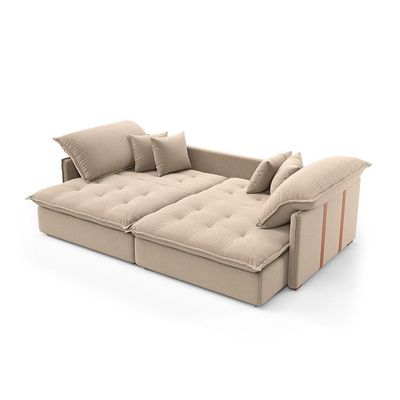 Sofá Retrátil Sem Caixa 3 lugares Solomons Velosuede Bege