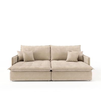 Sofá Retrátil Sem Caixa 3 lugares Solomons Velosuede Bege