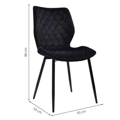 Conjunto com 2 Cadeiras Palmer Preto