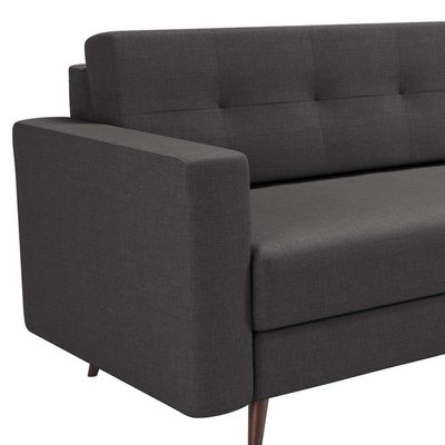 Sofá 3 Lugares Pé Palito Living Linho Cotton Grafite 210 cm