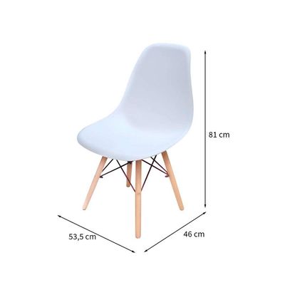 Conjunto de Mesa de Jantar com 4 Cadeiras Eames Branco