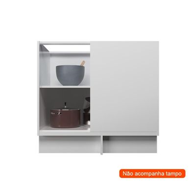 Balcão de Canto sem Tampo Évora 1 PT Branco Ártico
