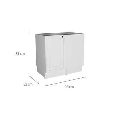 Balcão de Canto sem Tampo Évora 1 PT Branco Ártico