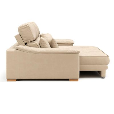 Sofá 3 Lugares Retrátil e Reclinável Lupin Velosuede Bege