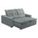 Sofa Retratil Reclinavel 2 Lugares 2,00m Atlantis Veludo Cinza Claro Lansofbr