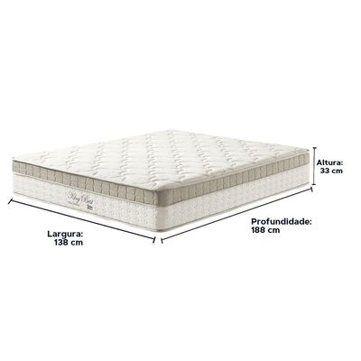 Cama Box Baú Branco E Colchão King Best Bege Molas Ensacadas Casal Anjos