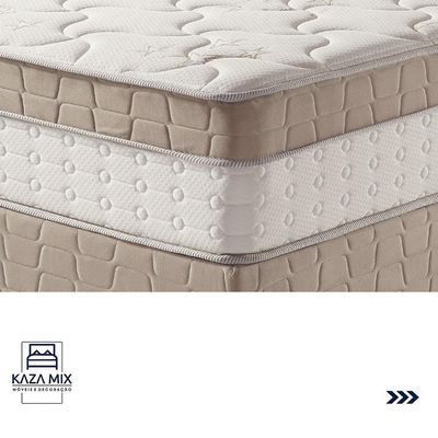Cama Box Baú Branco E Colchão King Best Bege Molas Ensacadas Casal Anjos