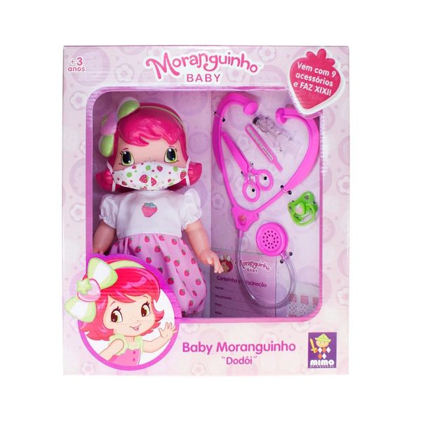 Boneca Baby Moranguinho Dodói Mimo com Máscara e Acessórios Boneca Baby Moranguinho Dodói Mimo com Máscara e Acessórios