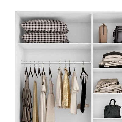 Guarda-Roupa Casal com 2 Espelhos Belluno 2 PT 3 GV Branco