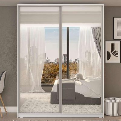 Guarda-Roupa Casal com 2 Espelhos Belluno 2 PT 3 GV Branco