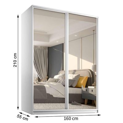 Guarda-Roupa Casal com 2 Espelhos Belluno 2 PT 3 GV Branco