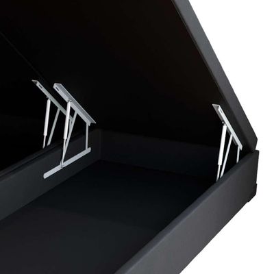 Base para Cama Box Queen Martin Premium com Baú Suede (47x158x198) Preta