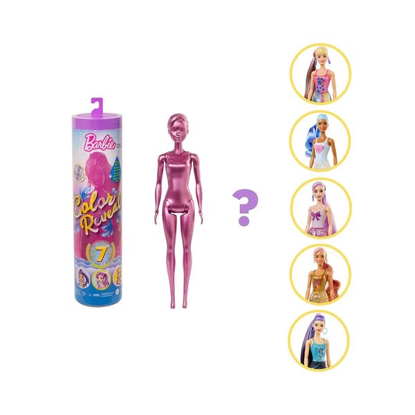 Boneca Barbie Color Reveal Brilhante Cores Diversas - Item Sortido