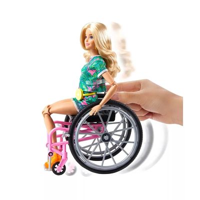 Boneca Barbie Fashionista Loira com Cadeira de Rodas