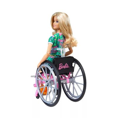 Boneca Barbie Fashionista Loira com Cadeira de Rodas