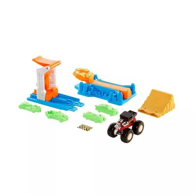 Carro Hot Wheels Monster Trucks Lança e Esmaga